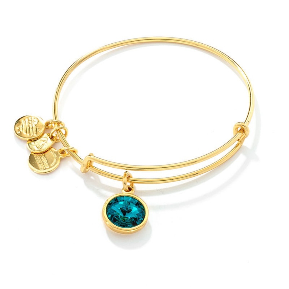 Alex and Ani December Birthstone Charm Bangle in Brass with Gold Electroplate